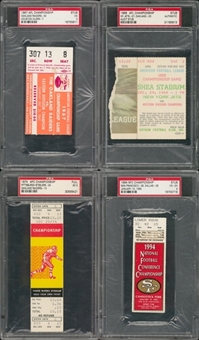 1967-2008 Football PSA-Graded Tickets Collection (8 Different)